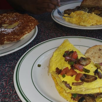 HangOverEasy - Veggie omelet.. 2 huge pancakes, and "sloppy seconds" All under $30.00 - Breakfast & Brunch Near Me - Cincinnati, Ohio HangOverEasy - Veggie omelet.. 2 huge pancakes, and "sloppy seconds" All under $30.00 - Breakfast & Brunch Near Me - Cincinnati, Ohio