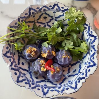 Kin Dee - Butterfly Pea Flower Dumplings - Thai Near Me - Houston, Texas