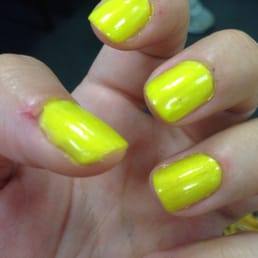 That's a sloppy job!! Anyone who knows about nails will see that this is not cute!!!