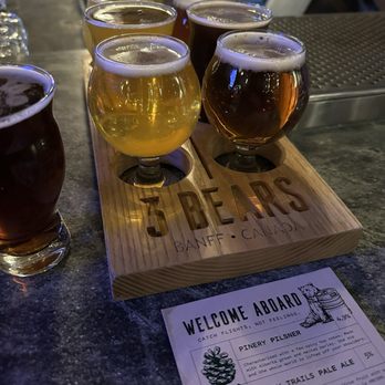Three Bears Brewery and Restaurant - Flight - Brewpubs Near Me - Banff, Alberta Three Bears Brewery and Restaurant - Flight - Brewpubs Near Me - Banff, Alberta