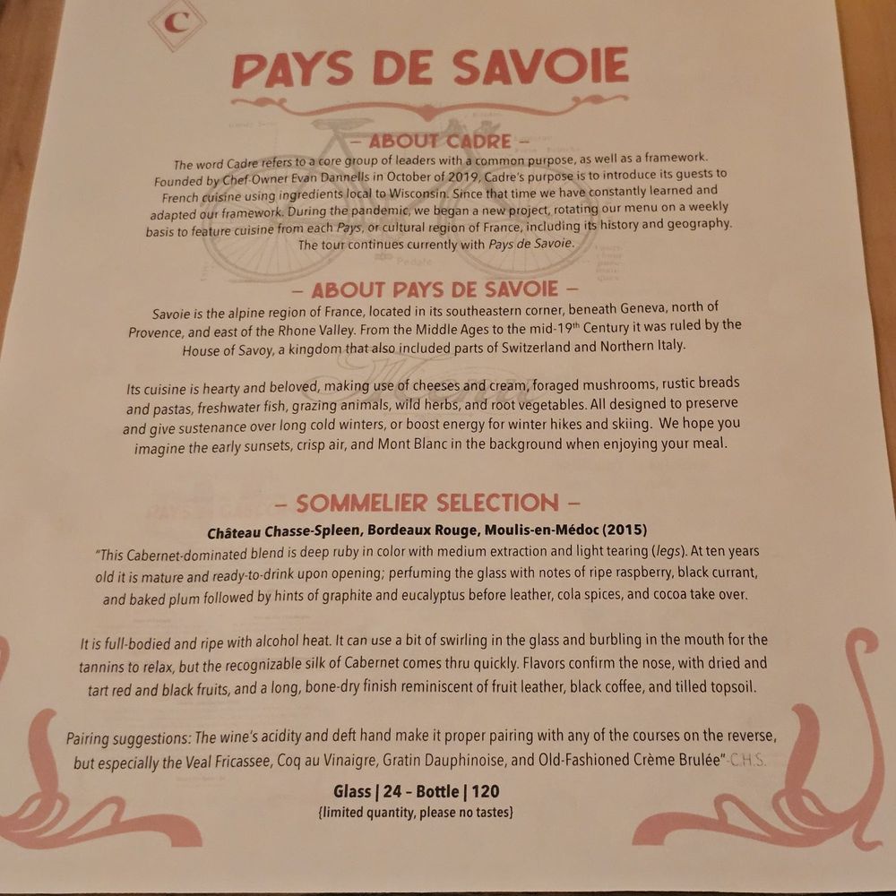 Cadre Restaurant - About the restaurant - French Near Me - Madison, Wisconsin Cadre Restaurant - About the restaurant - French Near Me - Madison, Wisconsin