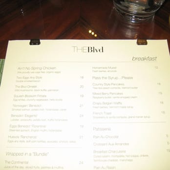 The Blvd - Breakfast Menu - New American Near Me - Beverly Hills, California