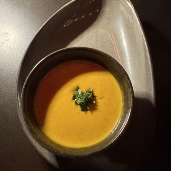 Root Down - Carrot and Thai red curry. Yummy Apple pear chutney, but the curry lacked any Thai flavor - New American Near Me - Denver, Colorado Root Down - Carrot and Thai red curry. Yummy Apple pear chutney, but the curry lacked any Thai flavor - New American Near Me - Denver, Colorado
