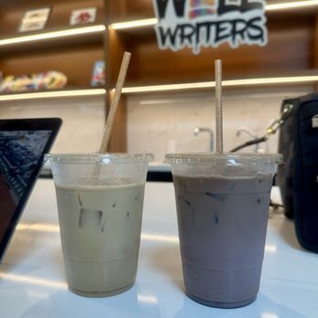 Wall Writers Coffee - Iced Ube lavender latte - Coffee & Tea Near Me - Irvine, California Wall Writers Coffee - Iced Ube lavender latte - Coffee & Tea Near Me - Irvine, California