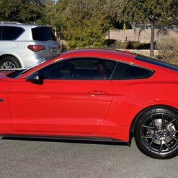 Glossy shine.  Clay bar, polish, and ceramic coating.