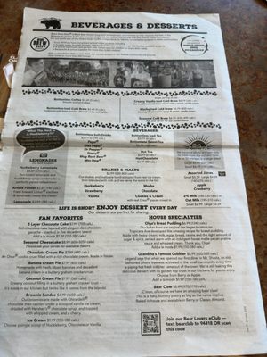 Menu photo 4 Black Bear Diner Mt. Shasta Mt. Shasta, CA