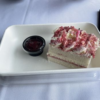 Salty's on Alki - Complimentary birthday cake! So good! - Seafood Near Me - Seattle, Washington Salty's on Alki - Complimentary birthday cake! So good! - Seafood Near Me - Seattle, Washington