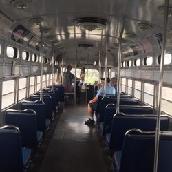 Pikes Peak Trolley Museum - Inside a working PCC car