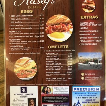 Heisey's Diner - Breakfast Menu Page 1 - American Near Me - Lebanon, Pennsylvania