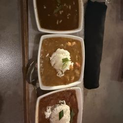 Trio...Gumbo, etoufee, red beans and rice