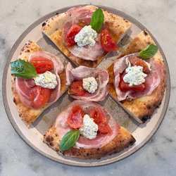 Pasta Beach - Umbria pizza focaccia  * pancetta  *marinated tomatoes *ricotta cheese * basil