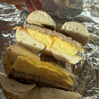 H & S Bagels - Sausage egg and cheese on an onion bagel - Bagels Near Me - Nashville, Tennessee H & S Bagels - Sausage egg and cheese on an onion bagel - Bagels Near Me - Nashville, Tennessee