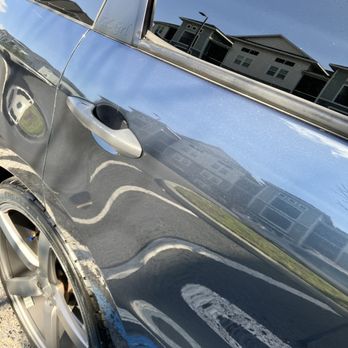 Auto Detailing Solutions - after right read passenger door. the door handles are ceramic coated so they need to be removed and sent out for repair which is normal. - Auto Detailing Near Me - Tampa, Florida