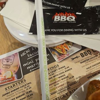 Dallas BBQ - Plastic straw for the win! - Chicken Shop Near Me - Secaucus, New Jersey