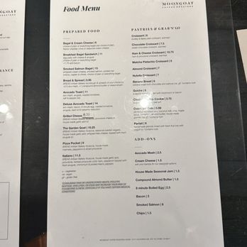 MoonGoat Coffee Roasters - Food Menu (October 2025) - Coffee & Tea Near Me - Irvine, California