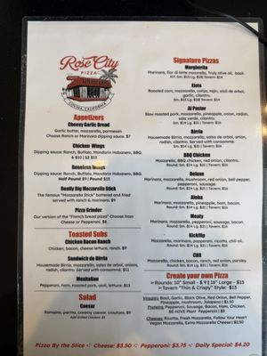 Menu photo 1 Rose City Pizza Covina, CA Menu photo 1 Rose City Pizza Covina, CA