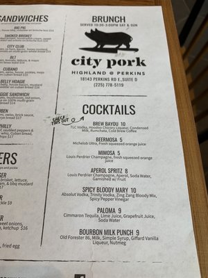 Menu photo 3 City Pork Perkins Baton Rouge, LA