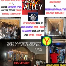 Smash Alley - Grand Opening 1/24/26 Featuring DJ Yogoman 3pm - 5pm with rage room sessions all day from 12pm - 12am!