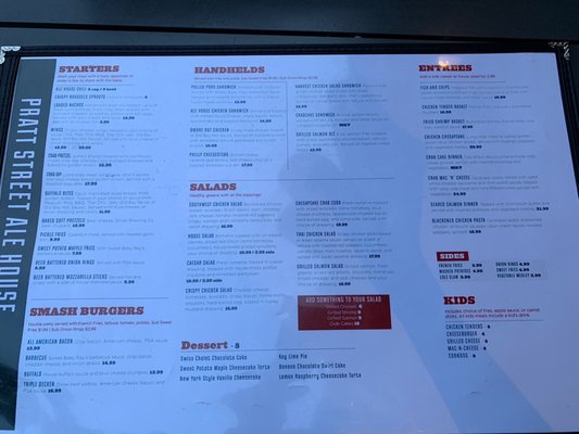 Menu photo 5 Pratt Street Ale House Baltimore, MD