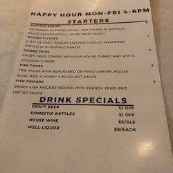 The Catch - Happy hour menu
