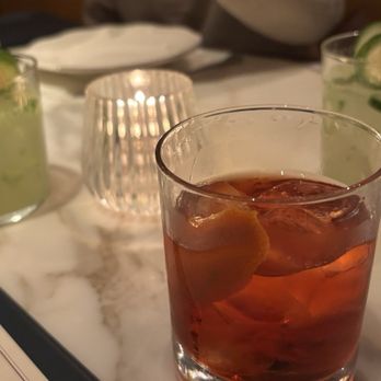 Osteria Mozza - Gordon's Cup ($17) and Negroni Classico ($16) - Italian Near Me - Washington, DC, District of Columbia