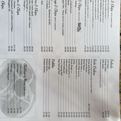 Reliance Fish Restaurant - Menu dated August 2025.