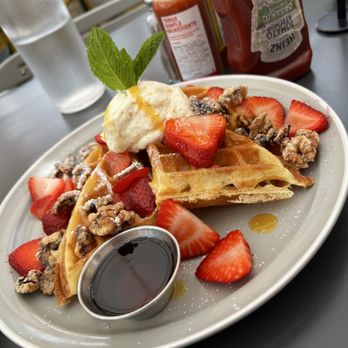Poached Kitchen - Apricot and Strawberry Waffle - Coffee & Tea Near Me - Anaheim, California