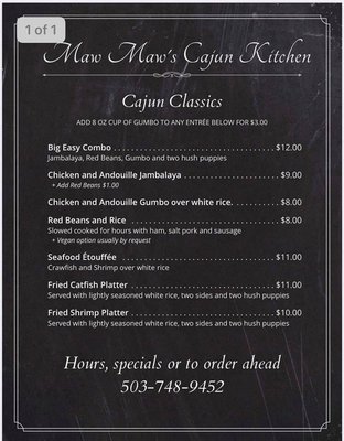 Menu photo 6 Maw Maw's Cajun Kitchen Oregon City, OR Menu photo 6 Maw Maw's Cajun Kitchen Oregon City, OR