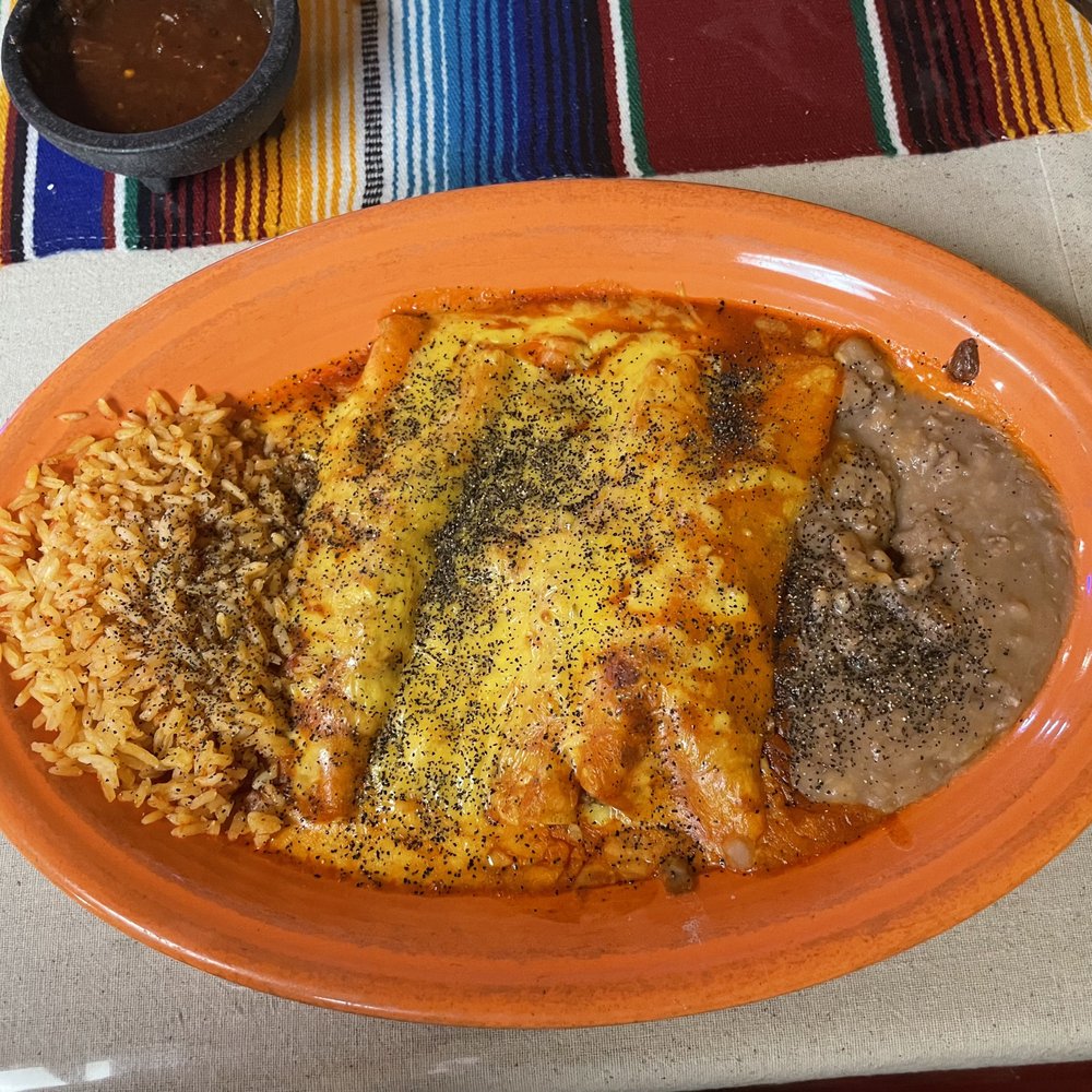 Mesquite Mexican Grill - 3 Beef Enchiladas …. $9.99 - Mexican Near Me - Sealy, Texas