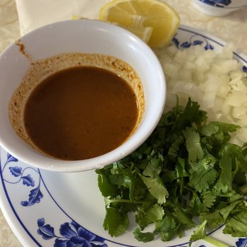 Birrieria Tepa - a bowl of soup and a bowl of onions - Mexican Near Me - San Jose, California