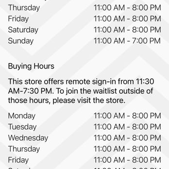 Crossroads Trading - Their listed hours. - Used, Vintage & Consignment Near Me - Costa Mesa, California
