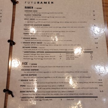 Fuyu Ramen - Menu - Poke Near Me - Sunnyside, New York Fuyu Ramen - Menu - Poke Near Me - Sunnyside, New York