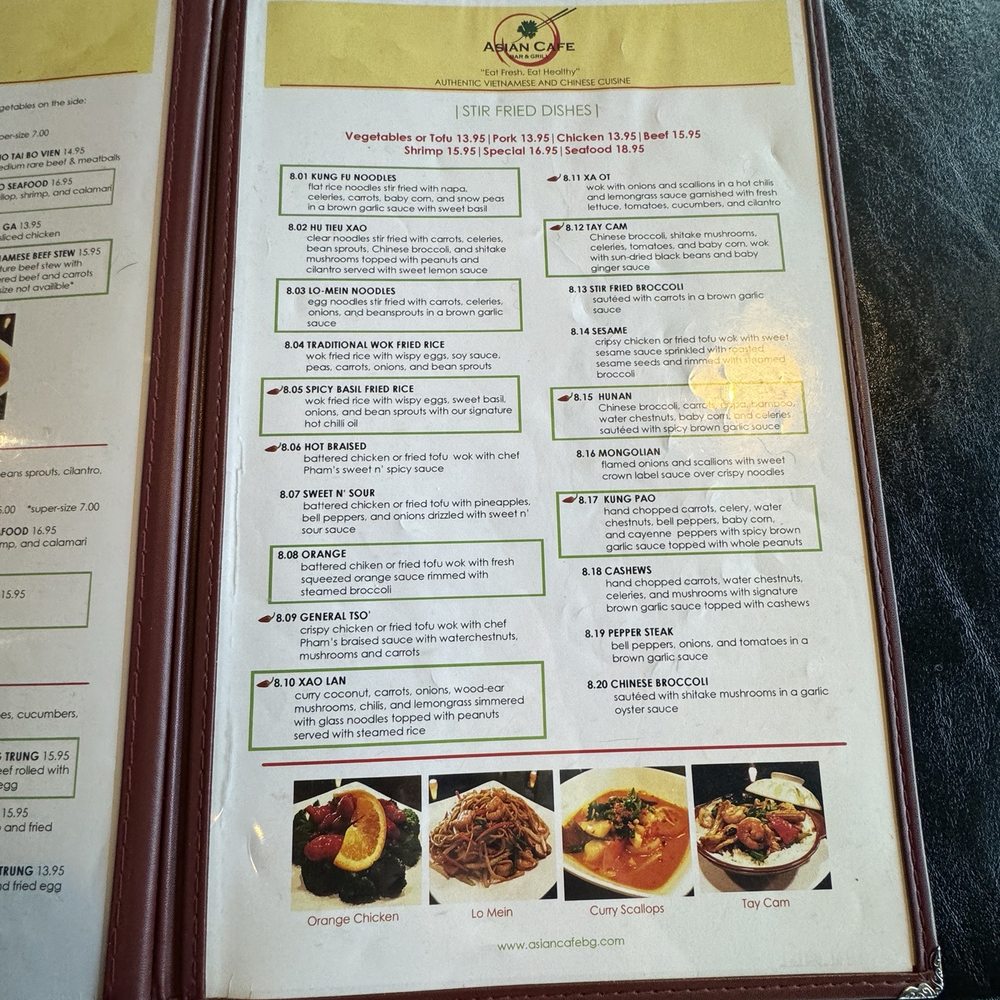 Asian Cafe Bar & Grill - Menu - Vietnamese Near Me - O'Fallon, Missouri