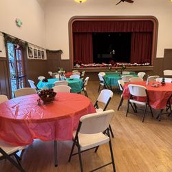 Redwood City Woman's Club - Auditorium ready for a holiday party