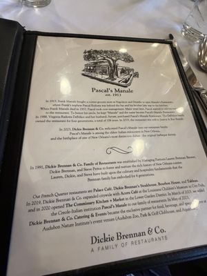 Menu photo 2 Pascal's Manale New Orleans, LA