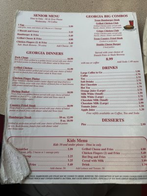 Menu photo 1 Georgia Express Diner Tallapoosa, GA