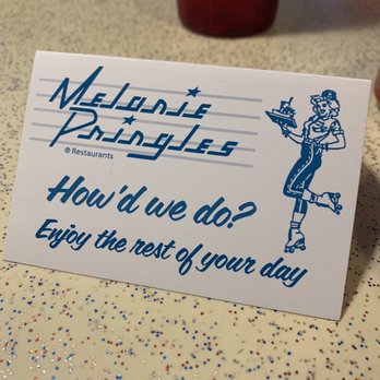 Melanie Pringle's Restaurants - Melanie Pringles Survey Card - Diners Near Me - Whitby, Ontario