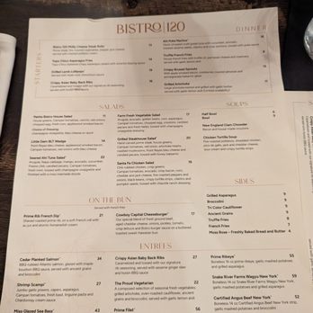 Bistro 120 - Menu 12/30/2023 - New American Near Me - Oakdale, California Bistro 120 - Menu 12/30/2023 - New American Near Me - Oakdale, California