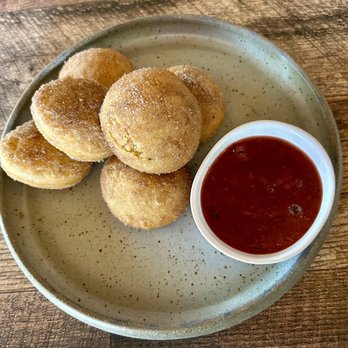 Krob Krua - Five Spice donuts with Strawberry Ginger Jam - Thai Near Me - Eugene, Oregon