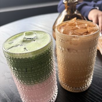 Dova Cafe - Strawberry matcha and horchata latte - Coffee & Tea Near Me - Ontario, California Dova Cafe - Strawberry matcha and horchata latte - Coffee & Tea Near Me - Ontario, California