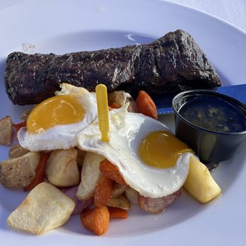Palace Bar - steak and eggs 10oz skirt steak with sunny side up eggs! - Gay Bars Near Me - Miami Beach, Florida Palace Bar - steak and eggs 10oz skirt steak with sunny side up eggs! - Gay Bars Near Me - Miami Beach, Florida