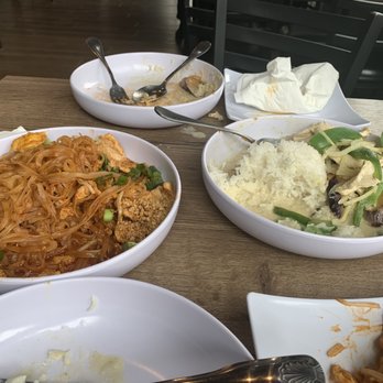Ta Lew Thai Bistro 2 - Chicken pad Thai and chicken green curry- yummy! We loved them both! This is our leftovers between two people. - Thai Near Me - Gilbert, Arizona