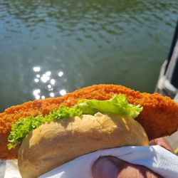 Fischkutter Anja - Ein Backfischbrötchen