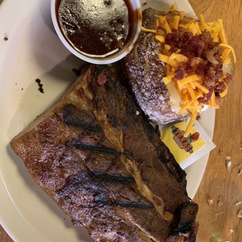 Texas Roadhouse - Half rack ribs, sauce on the side, loaded baker - Steakhouses Near Me - Gilbert, Arizona Texas Roadhouse - Half rack ribs, sauce on the side, loaded baker - Steakhouses Near Me - Gilbert, Arizona