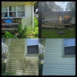 Aqua Might Pressure Washing - Before and after pressure washing by James T., owner of Aqua Might. It's stunning to see the difference.