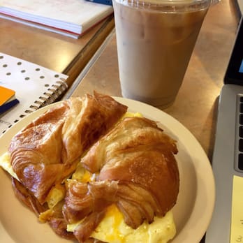 Campus Coffee Bean - Breakfast combo: egg and cheese croissant with an iced coffee - Coffee & Tea Near Me - Flagstaff, Arizona