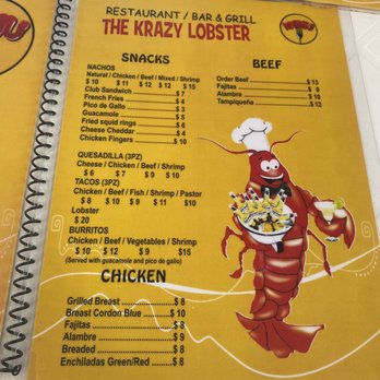 The Krazy Lobster - Menu - Seafood Near Me - Mahahual, ROO The Krazy Lobster - Menu - Seafood Near Me - Mahahual, ROO