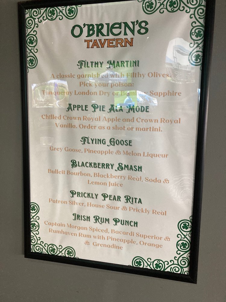 O’BRIEN’S TAVERN Updated September 2024 6514 E 101st St, Tulsa