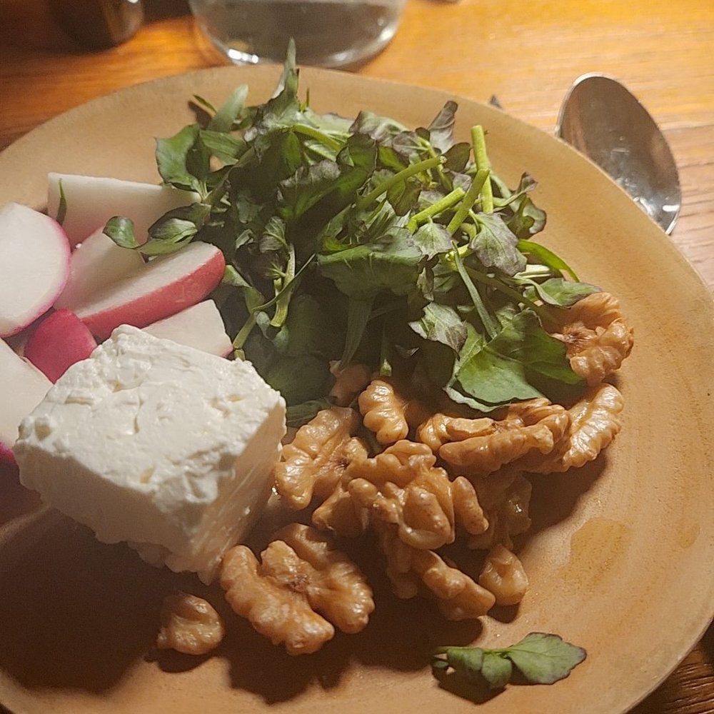 Delbar Middle Eastern - Appetizer (cheese, walnuts, radishes, and salad) - Persian/Iranian Near Me - Alpharetta, Georgia Delbar Middle Eastern - Appetizer (cheese, walnuts, radishes, and salad) - Persian/Iranian Near Me - Alpharetta, Georgia