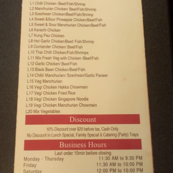 Hakka Fresh - The lunch menu - Chinese Near Me - Burlington, Ontario
